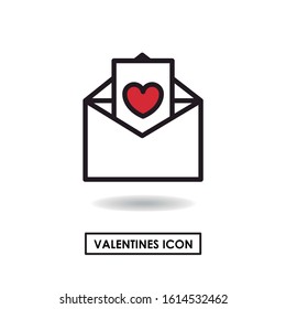 Icons for Valentine's day. Love icon. Icon of a love letter.