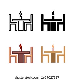Icons of various dining tables, suitable for kitchen and dining room layouts, restaurants, and hospitality design.
