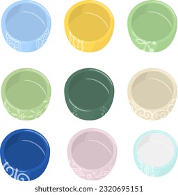 Icons of various fashionable bowls for soup