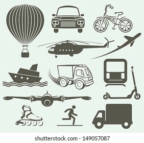 Icons for various means of transportation