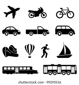 Icons for various means of transportation