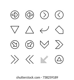 Icons of various shapes and directional arrows
