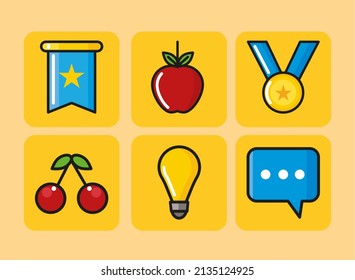 icons various stuff cartoon style