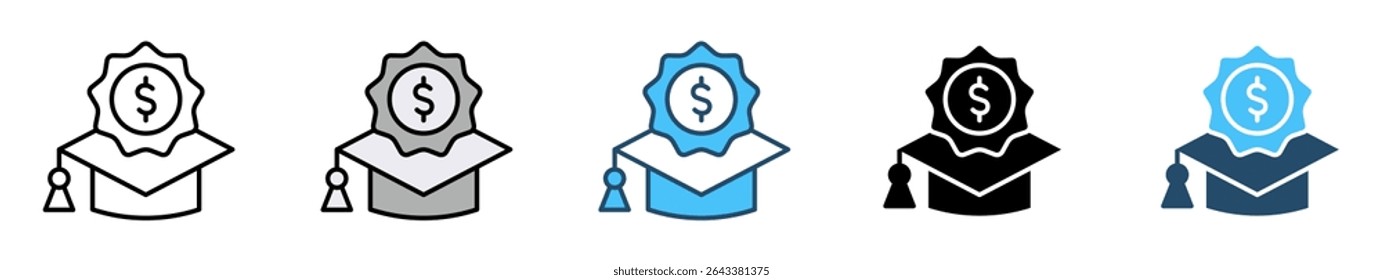 Icons with various styles Student and teacher icons. Education and knowledge symbols. Vector icon collection.