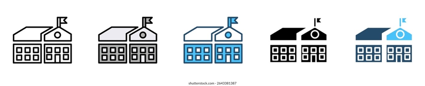 Icons with various styles Student and teacher icons. Education and knowledge symbols. Vector icon collection.