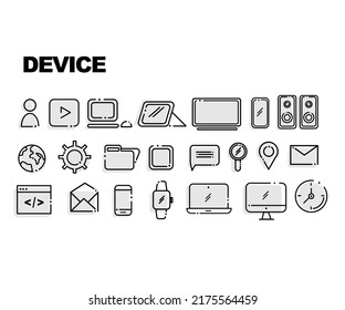 
icons in vector composition of elements representing devices