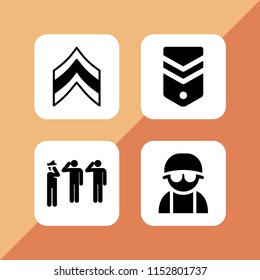 icons in vector set. army illustration for web and graphic design