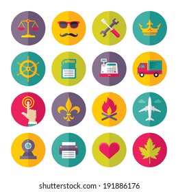 Icons Vector Set in Flat Design Style - creative illustration on white background for presentation, booklet, website and different works.