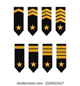 Icons Vector Of U.S.A Army Ranks And Boms Atoms