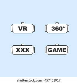 Icons vector VR helmet for web text applications. 