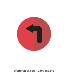 icons vector for web design arrow street direction with red circle