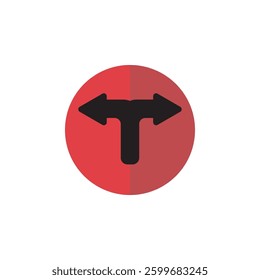 icons vector for web design arrow street direction with red circle