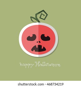 Icons of vegetables and fruit. Pumpkin for Halloween . Flat vector set