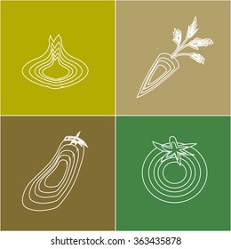 icons of vegetables, made in a simple style