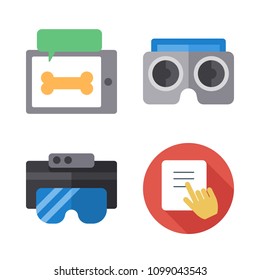 Icons Virtual Reality with virtual reality, ar glasses and tap