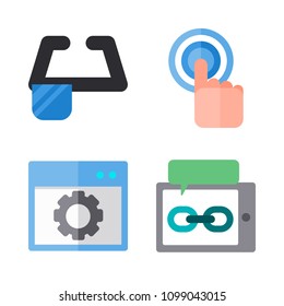 Icons Virtual Reality with ar monococle, virtual reality, software and tap