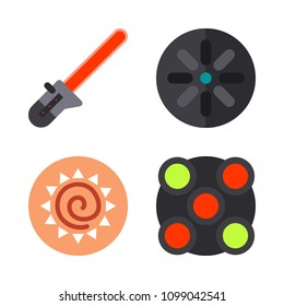 Icons Virtual Reality with ar wand, streoscope, sun and ar camera
