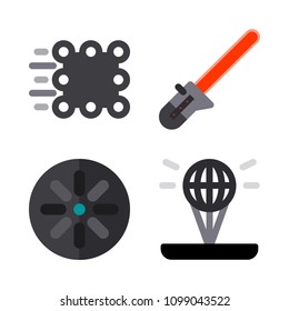 Icons Virtual Reality with ar wand, hologram, streoscope and match moving 