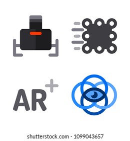 Icons Virtual Reality with virtual reality, augmented reality, vision and match moving 
