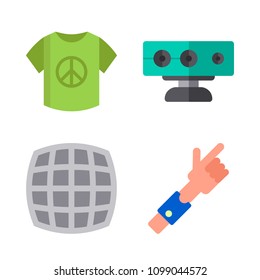 Icons Virtual Reality with sensor, virtual reality and shirt