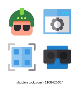 Icons Virtual Reality with virtual reality, software and stereoscope