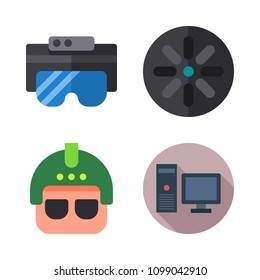 Icons Virtual Reality with streoscope, computer, virtual reality and ar glasses