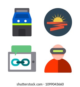 Icons Virtual Reality with sun, arcade and virtual reality