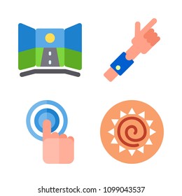 Icons Virtual Reality with virtual reality, sun and tap