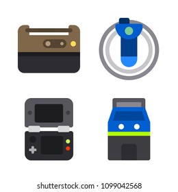 Icons Virtual Reality with virtual reality, video console and arcade