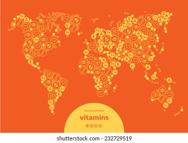 icons / vitamins background / planet 