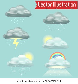 Icons weather (clouds). Vector image
