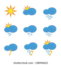 icons for weather forecast vector illustration