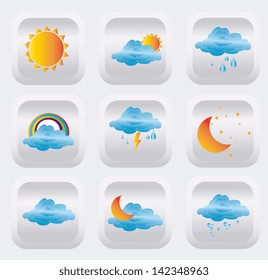 Icons Weather Over White Background Vector Stock Vector (Royalty Free ...