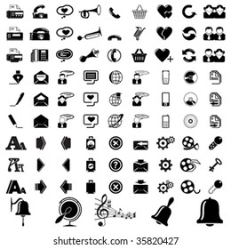Icons for Web Applications. Easy To Edit Vector Image.