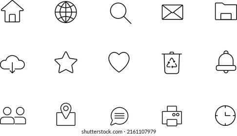 Icons for web black vector