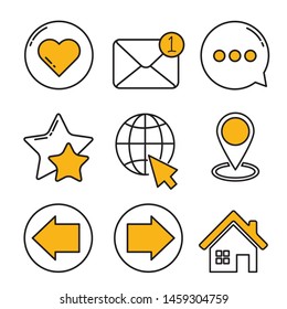 Icons of Web Browser, Outline Icons, Icons set, Graphic Design