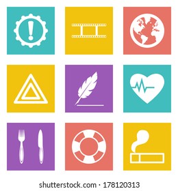Icons for Web Design and Mobile Applications set 9. Vector illustration.