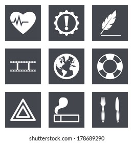 Icons for Web Design and Mobile Applications set 9. Vector illustration.