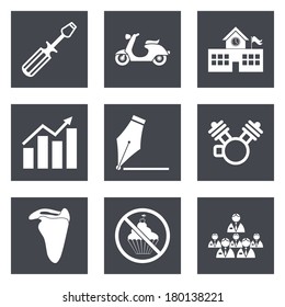 Icons for Web Design and Mobile Applications set 12. Vector illustration.