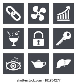 Icons for Web Design and Mobile Applications set 20. Vector illustration.