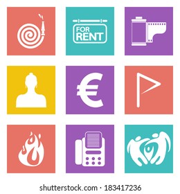 Icons for Web Design and Mobile Applications set 18. Vector illustration.