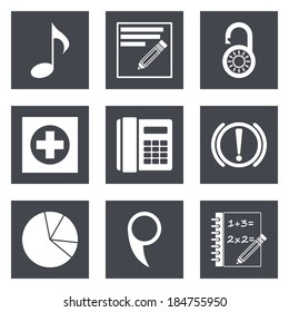 Icons for Web Design and Mobile Applications set 36. Vector illustration.