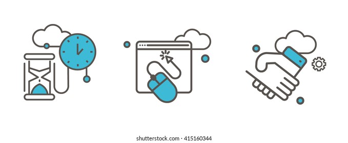 icons, web, line