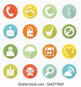 Icons web long shadow design 