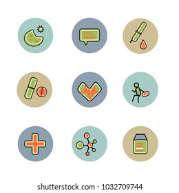 Icons for Web and Mobile Applications. Set 9