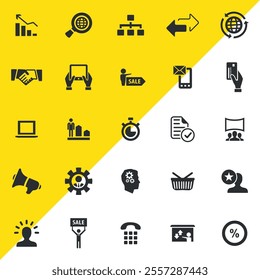 Icons for web and mobile applications set vector illustration.