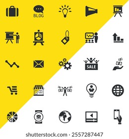Icons for web and mobile applications set vector illustration.
