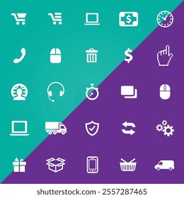 Icons for web and mobile applications set vector illustration.