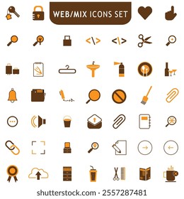 Icons for web and mobile applications set vector illustration.