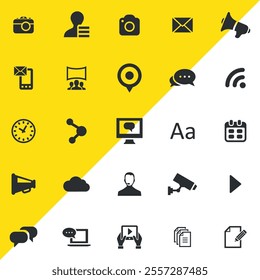 Icons for web and mobile applications set vector illustration.